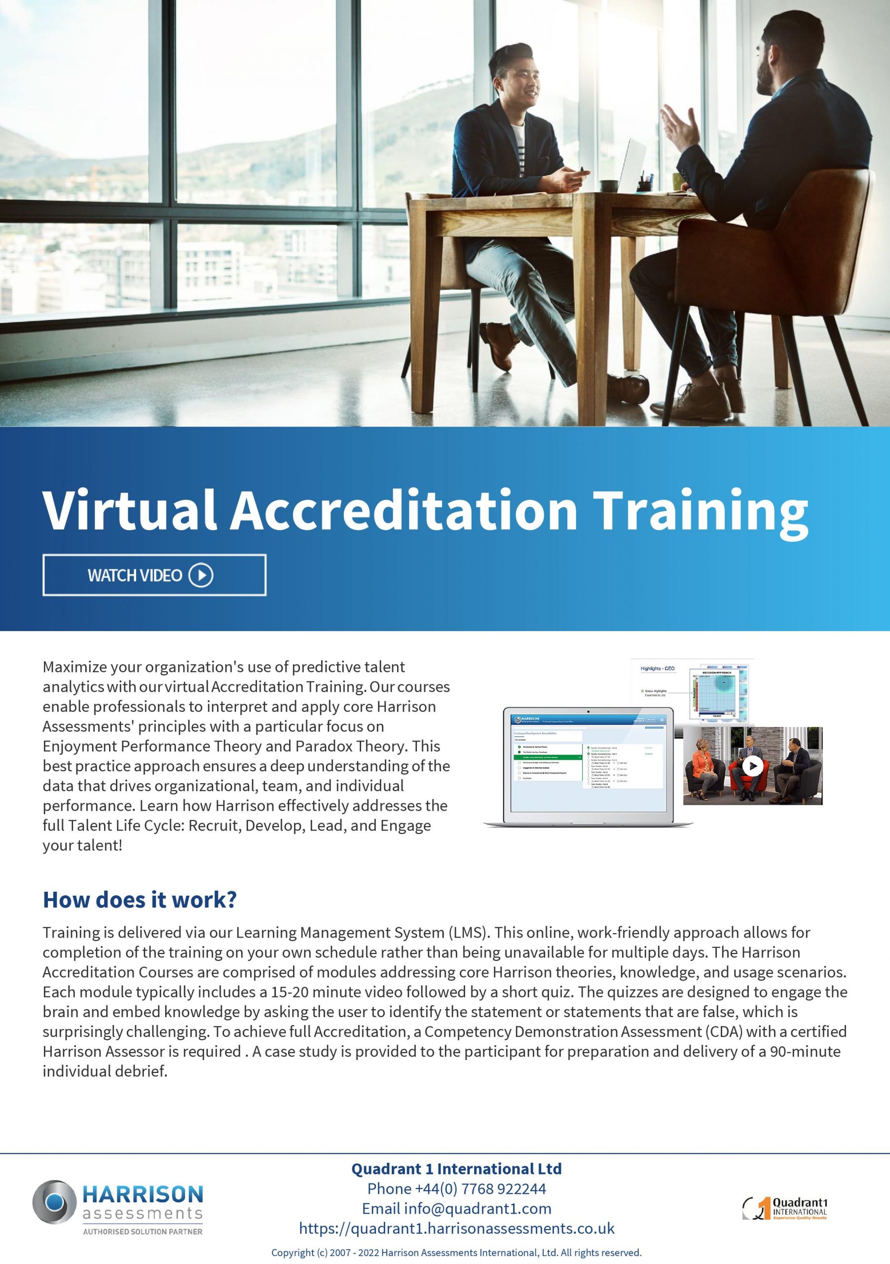 Image of Harrison Assessments Accreditation Training flyer